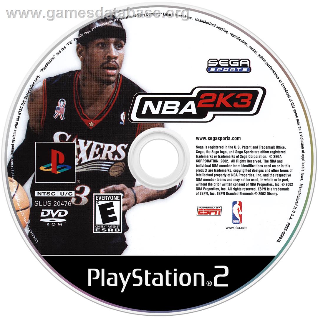 NBA 2K3 - Sony Playstation 2 - Artwork - Disc