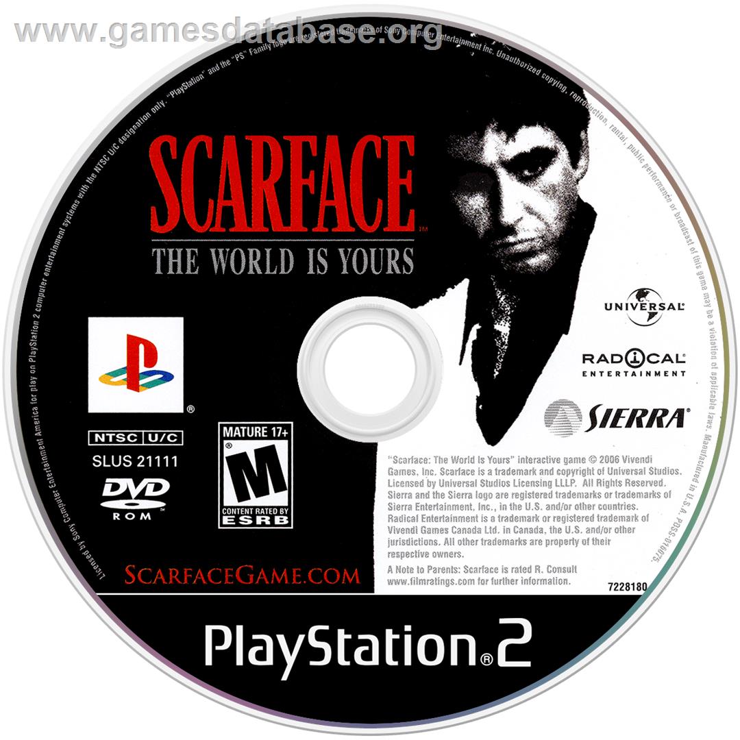 Scarface: The World is Yours - Sony Playstation 2 - Artwork - Disc