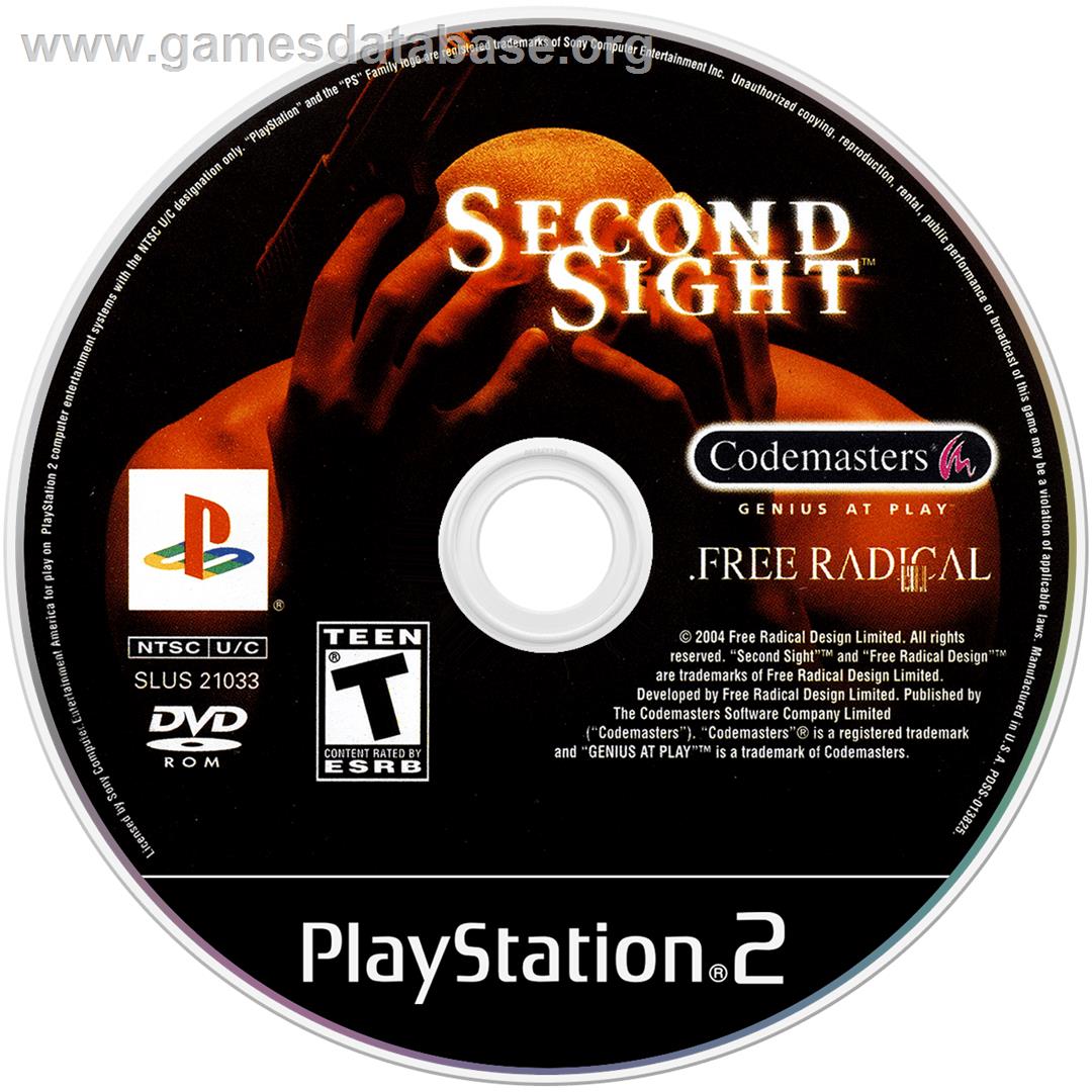 Second Sight - Sony Playstation 2 - Artwork - Disc