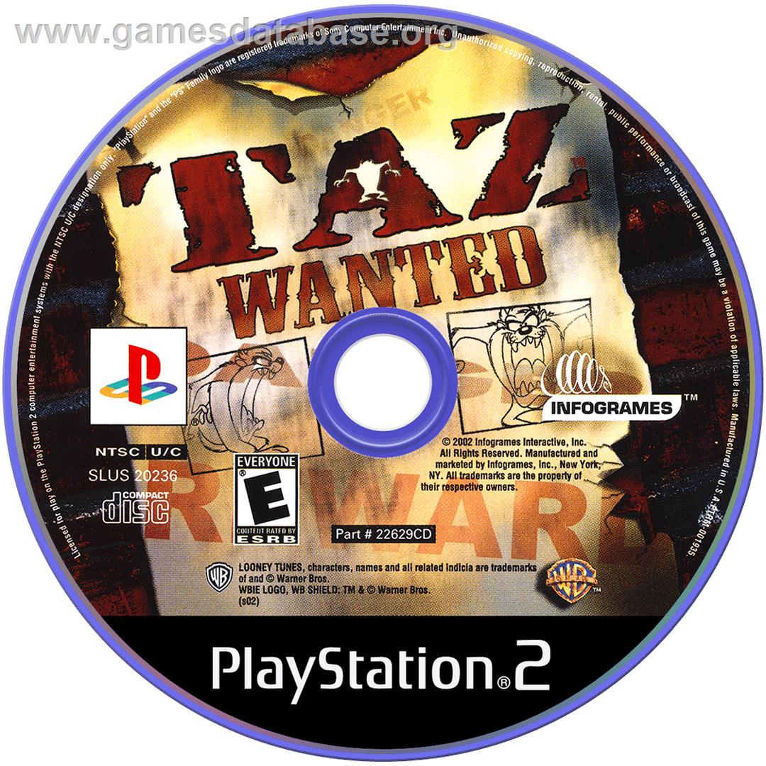 Taz: Wanted - Sony Playstation 2 - Artwork - Disc