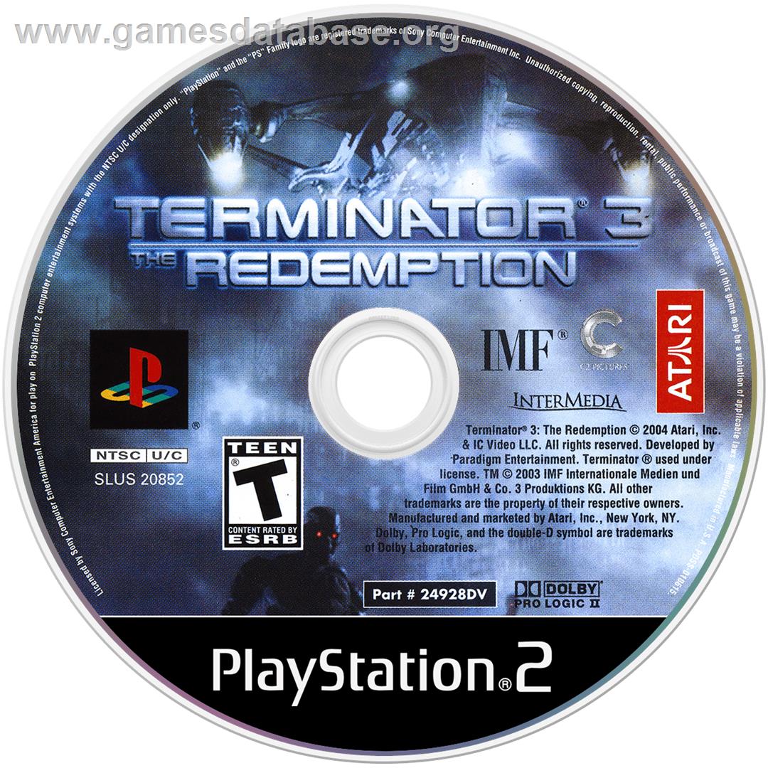 Terminator 3: The Redemption - Sony Playstation 2 - Artwork - Disc