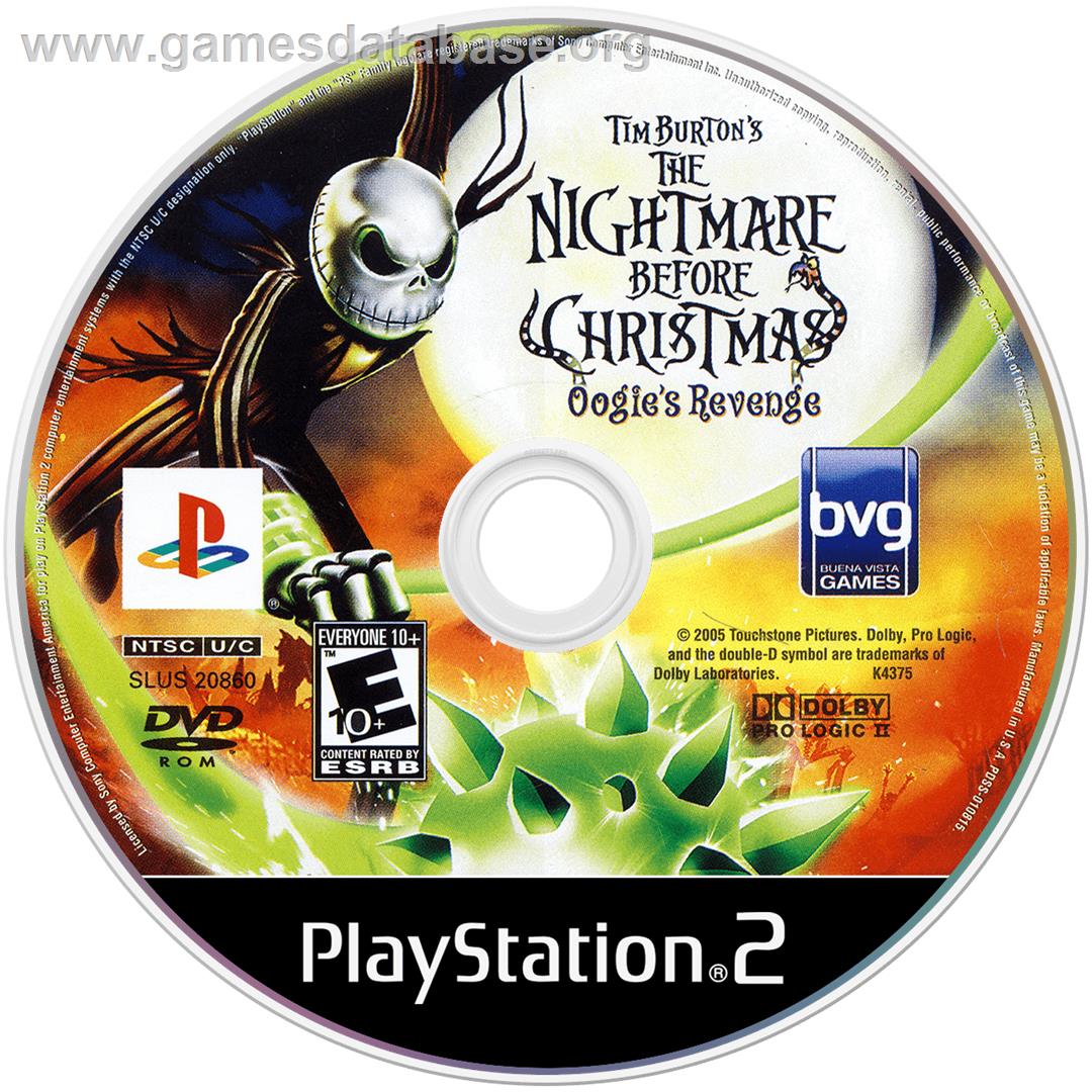 Tim Burton's The Nightmare Before Christmas: Oogie's Revenge - Sony Playstation 2 - Artwork - Disc