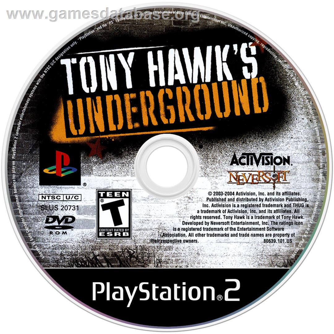 Tony Hawk's Underground - Sony Playstation 2 - Artwork - Disc