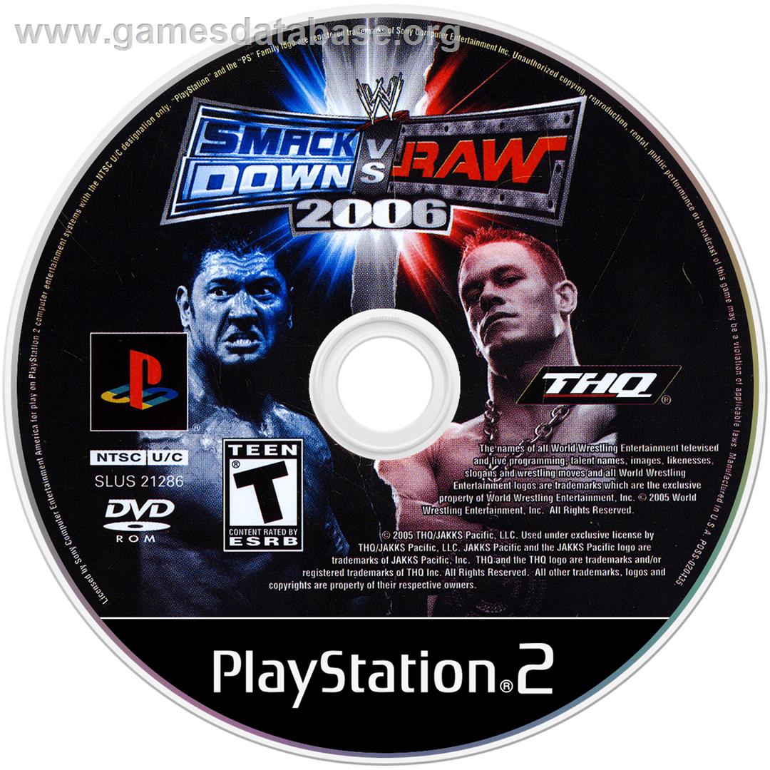 WWE Smackdown vs. Raw 2006 - Sony Playstation 2 - Artwork - Disc