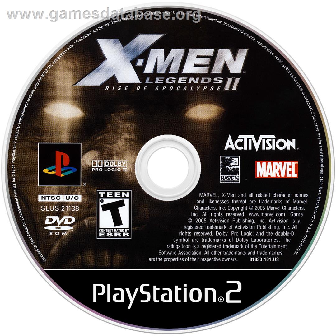 X-Men: Legends II - Rise of Apocalypse - Sony Playstation 2 - Artwork - Disc