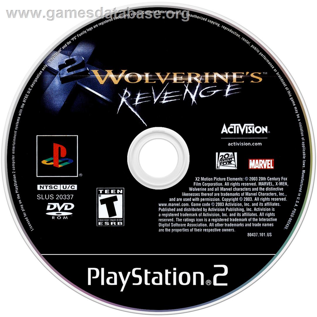 X2: Wolverine's Revenge - Sony Playstation 2 - Artwork - Disc