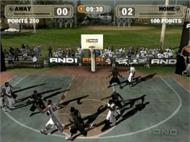 In game image of AND 1 Streetball on the Sony Playstation 2.