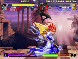 In game image of Capcom Fighting Evolution on the Sony Playstation 2.