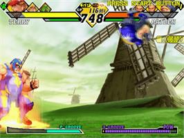 In game image of Capcom vs. SNK 2: Mark of the Millennium on the Sony Playstation 2.