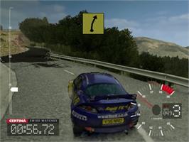 In game image of Colin McRae Rally 3 on the Sony Playstation 2.