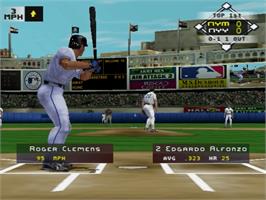 In game image of High Heat Major League Baseball 2002 on the Sony Playstation 2.