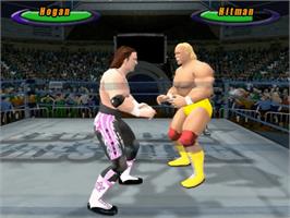 In game image of Legends of Wrestling on the Sony Playstation 2.