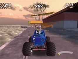 In game image of Monster Jam: Maximum Destruction on the Sony Playstation 2.