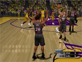 In game image of NBA 2K2 on the Sony Playstation 2.