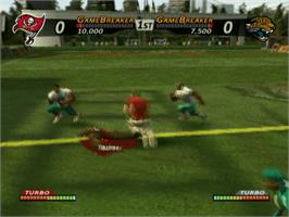 In game image of NFL Street 3 on the Sony Playstation 2.
