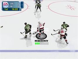 In game image of NHL 2001 on the Sony Playstation 2.