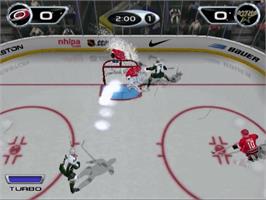 In game image of NHL Hitz 20-02 on the Sony Playstation 2.