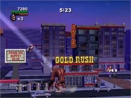 In game image of Rampage: Total Destruction on the Sony Playstation 2.
