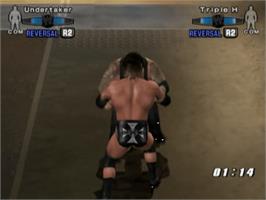 In game image of WWE Smackdown vs. Raw 2006 on the Sony Playstation 2.