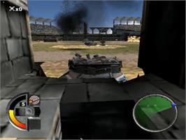 In game image of World Destruction League: Thunder Tanks on the Sony Playstation 2.