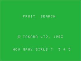 Title screen of Fruit Search on the Sord M5.
