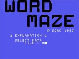 Title screen of Word Maze on the Sord M5.