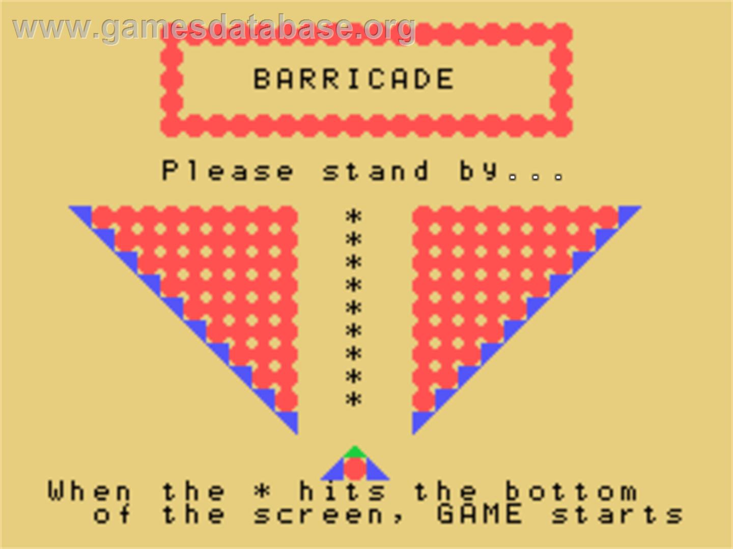Barricade - Sord M5 - Artwork - Title Screen