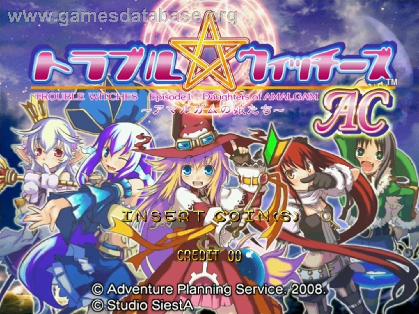 Trouble Witches AC - Taito Type X - Artwork - Title Screen