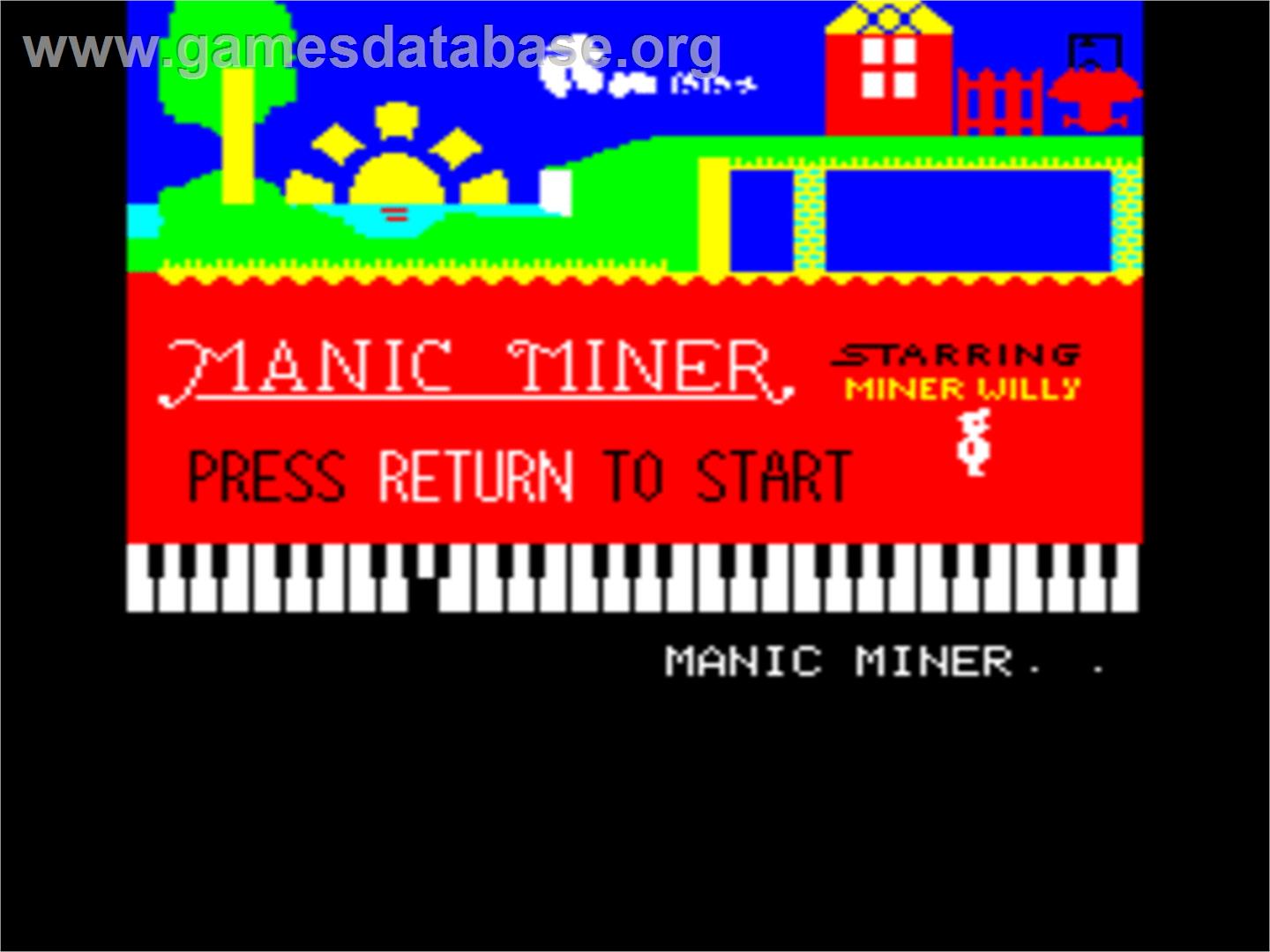 Manic Miner - Tangerine Oric - Artwork - Title Screen