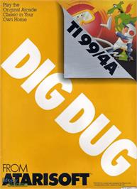 Box cover for Dig Dug on the Texas Instruments TI 99/4A.