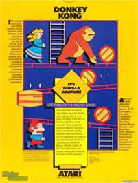 Box back cover for Donkey Kong on the Texas Instruments TI 99/4A.