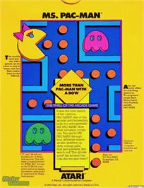 Box back cover for Ms. Pac-Man on the Texas Instruments TI 99/4A.
