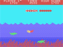 In game image of Jungle Hunt on the Texas Instruments TI 99/4A.