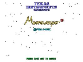 Title screen of Moonsweeper on the Texas Instruments TI 99/4A.