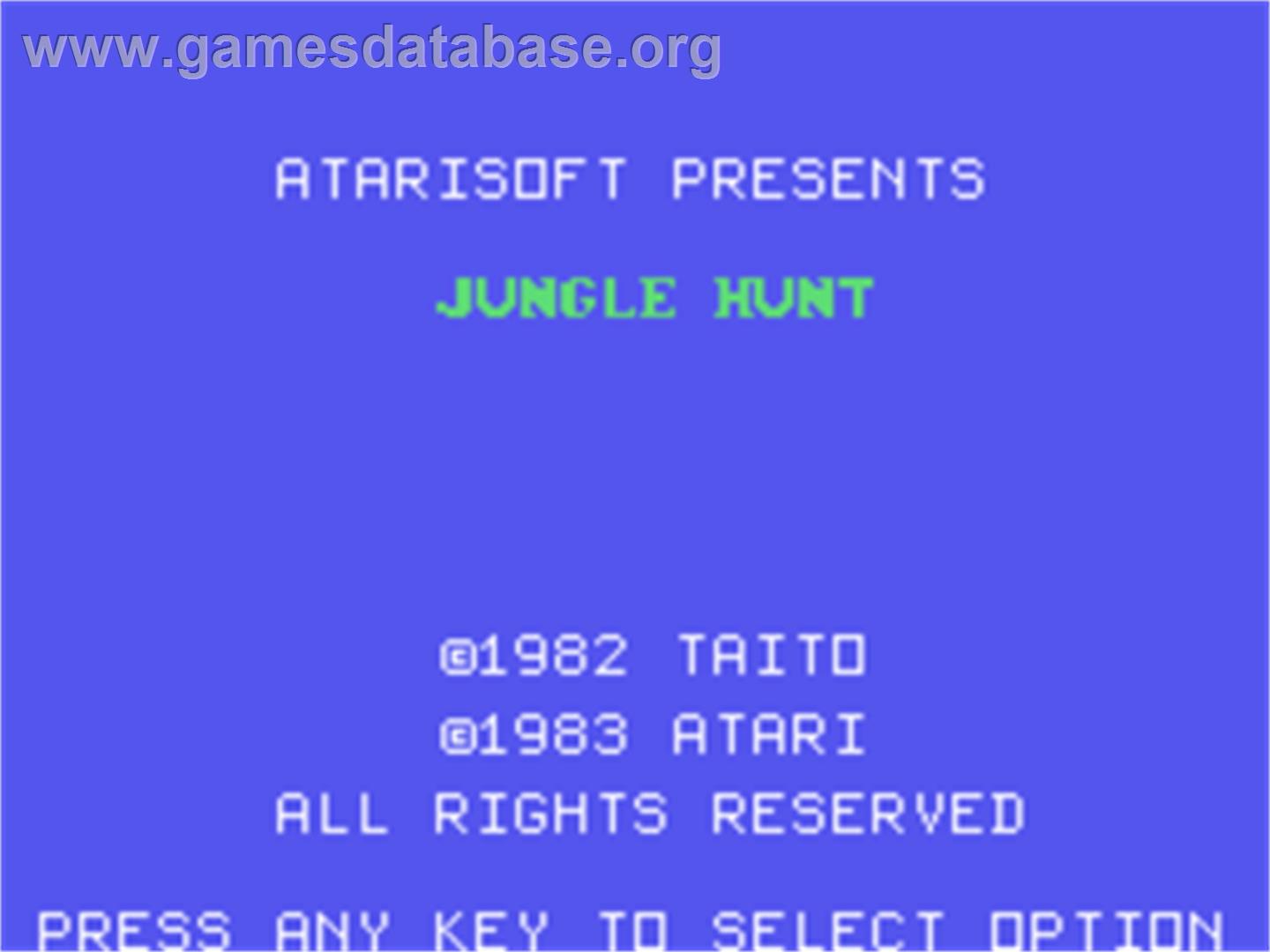 Jungle Hunt - Texas Instruments TI 99/4A - Artwork - Title Screen
