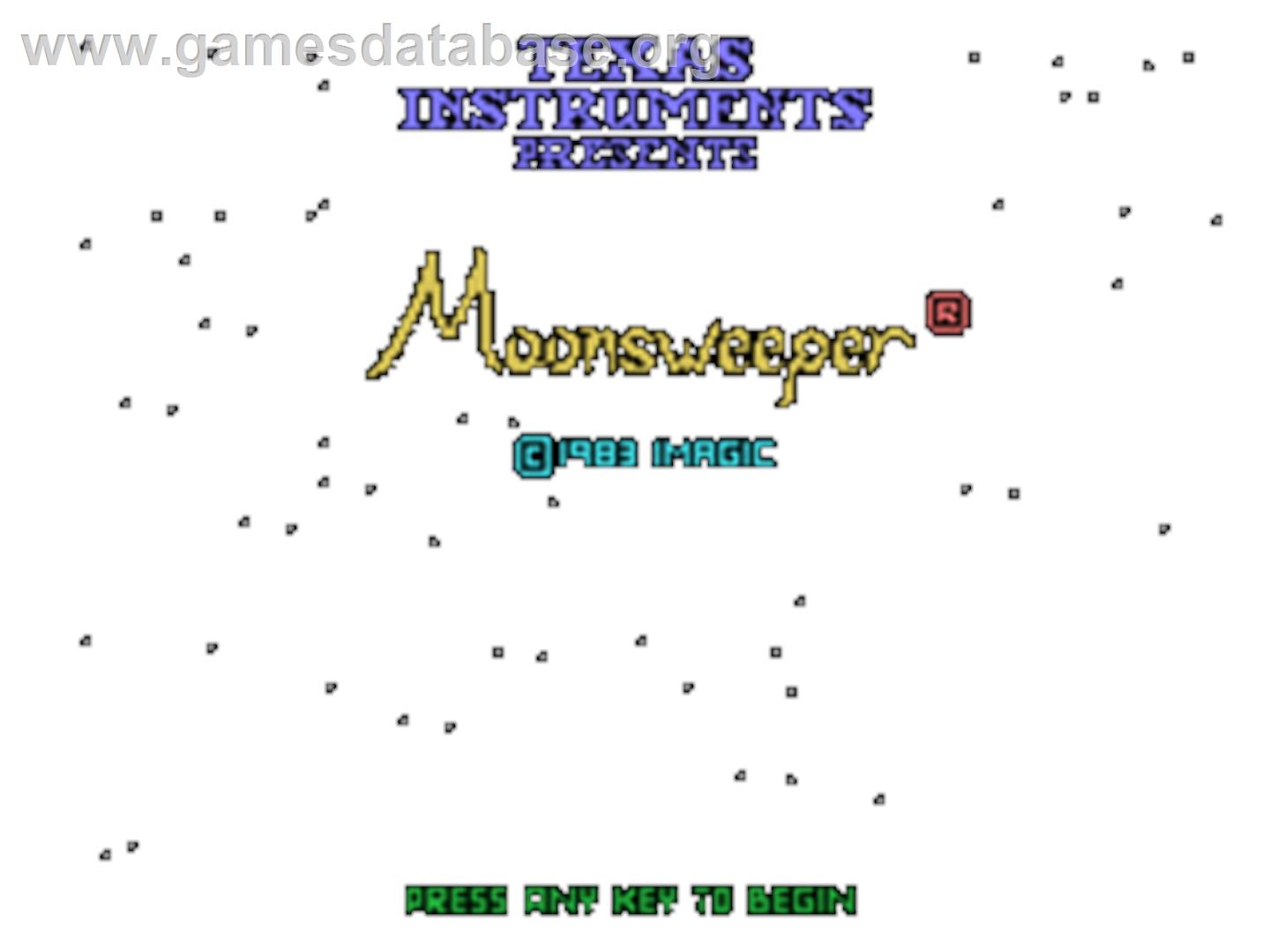 Moonsweeper - Texas Instruments TI 99/4A - Artwork - Title Screen
