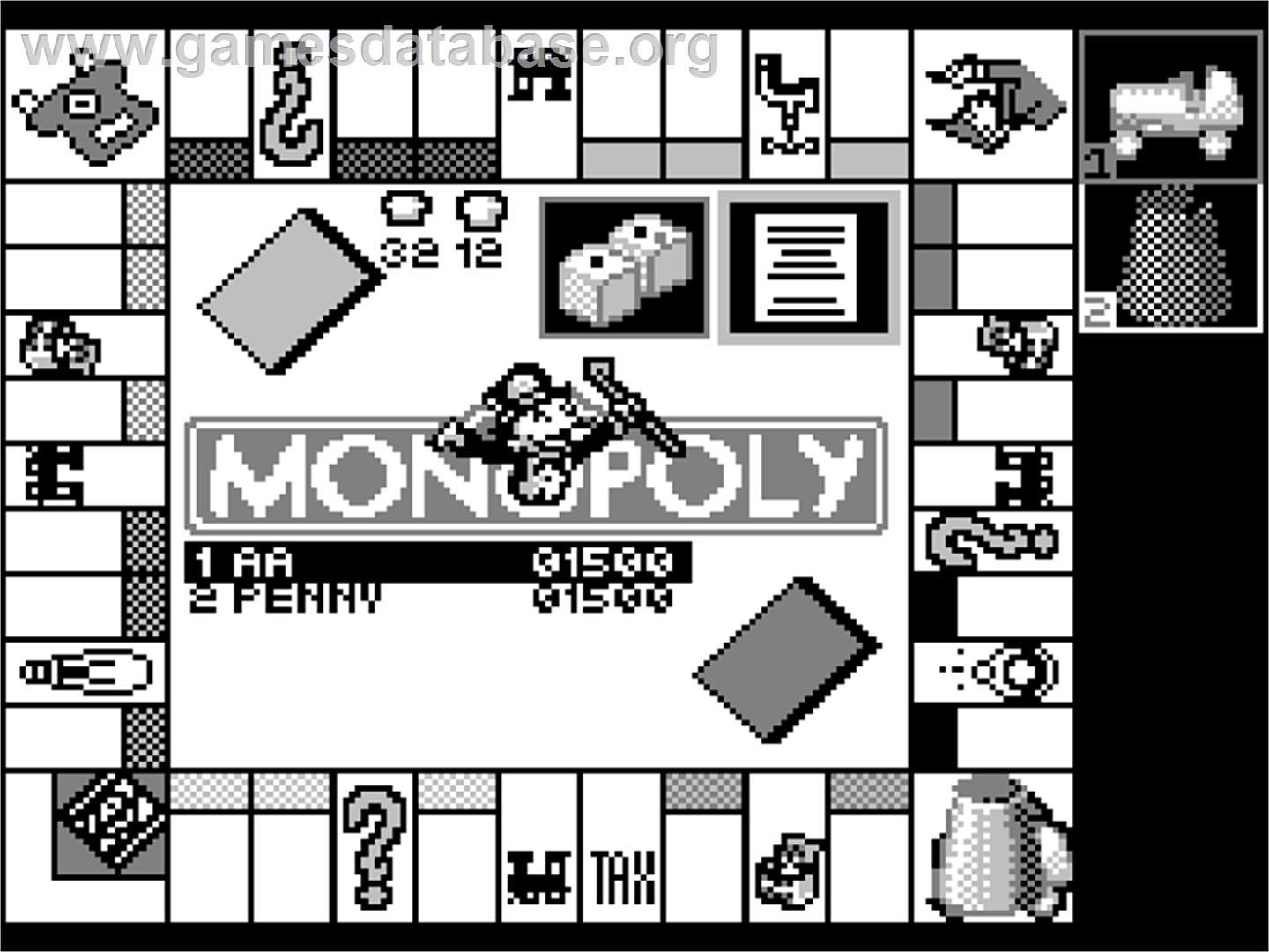 Monopoly - Tiger Game.com - Artwork - In Game