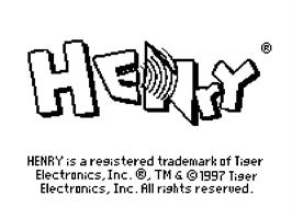 Title screen of Henry on the Tiger Game.com.