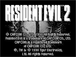 Title screen of Resident Evil 2 on the Tiger Game.com.