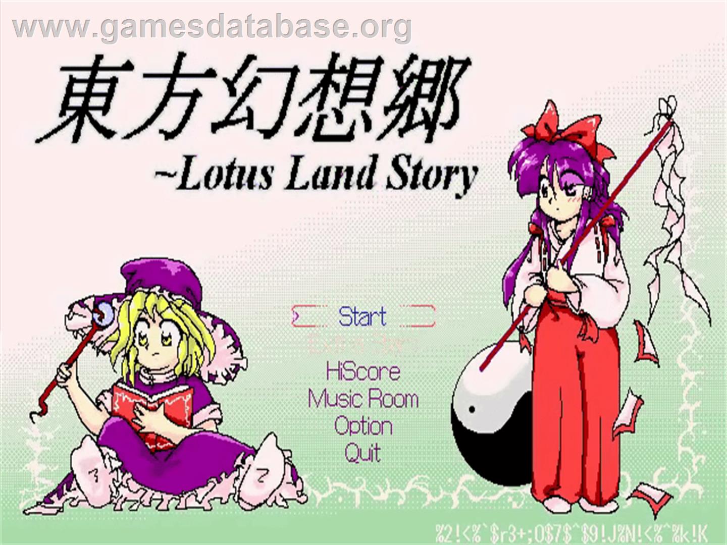 Lotus Land Story - Touhou Project - Artwork - Title Screen