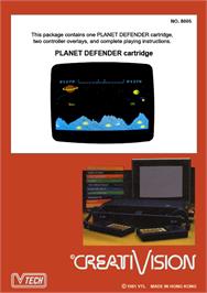 Box back cover for Planet Defender on the VTech CreatiVision.