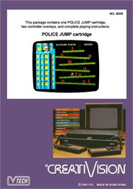 Box back cover for Police Jump on the VTech CreatiVision.