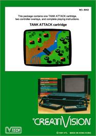 Box back cover for Tank Attack on the VTech CreatiVision.