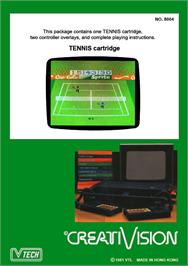 Box back cover for Tennis on the VTech CreatiVision.