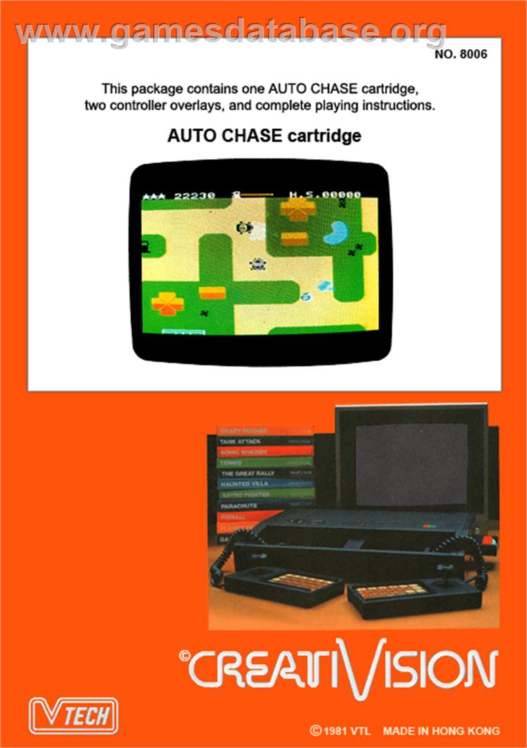 Auto Chase - VTech CreatiVision - Artwork - Box Back