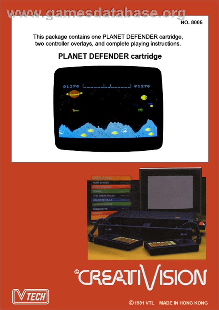 Planet Defender - VTech CreatiVision - Artwork - Box Back