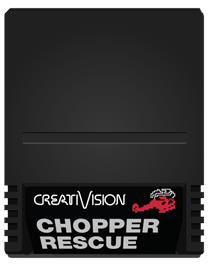 Cartridge artwork for Chopper Rescue on the VTech CreatiVision.