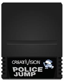 Cartridge artwork for Police Jump on the VTech CreatiVision.