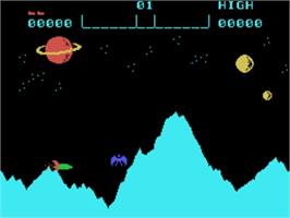 In game image of Planet Defender on the VTech CreatiVision.
