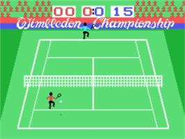 In game image of Tennis on the VTech CreatiVision.